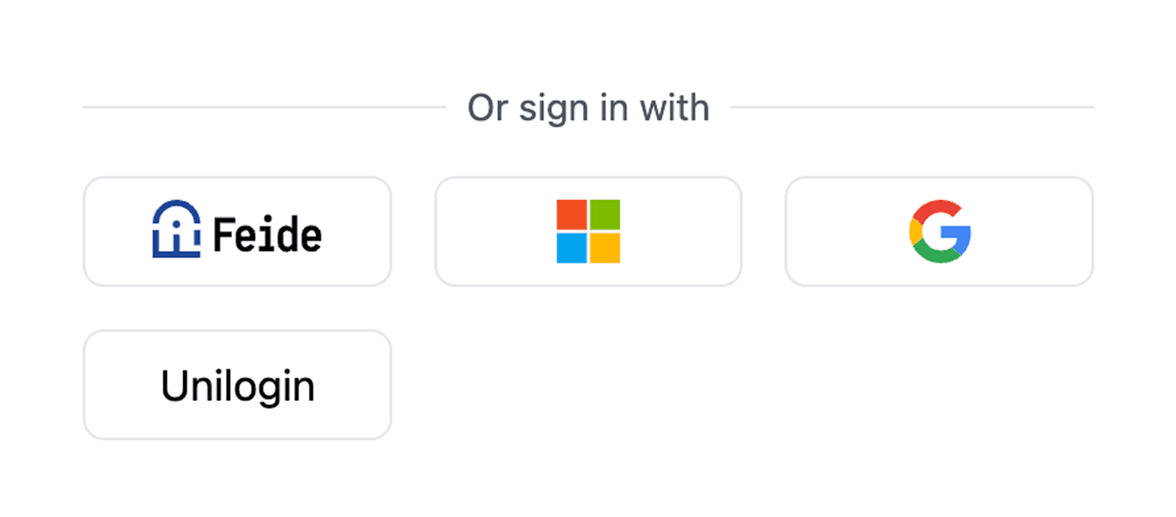 Sign in options screenshot